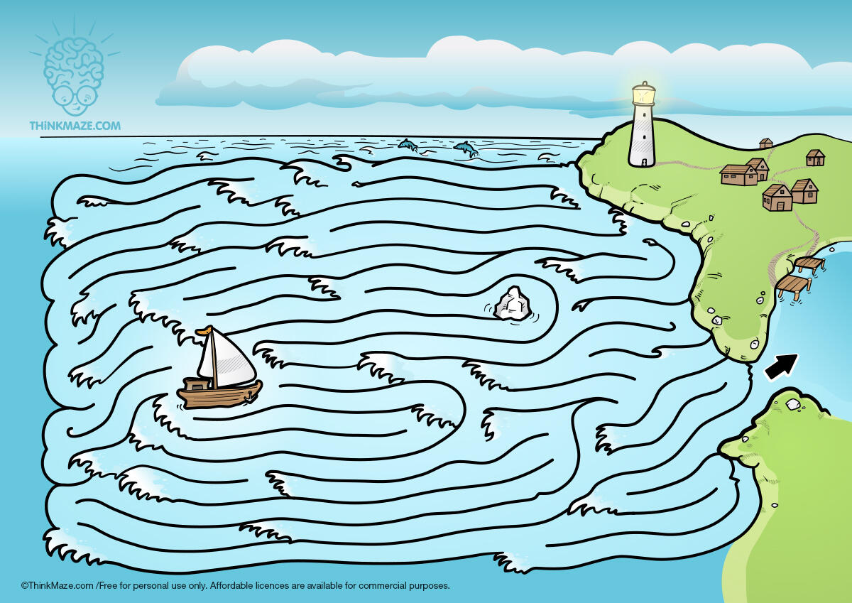 ship and sea maze download free maze in color