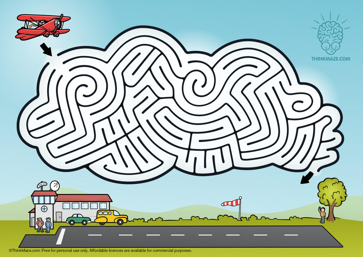 aeroplane and cloud free maze download aeroplane and cloud free maze in color
