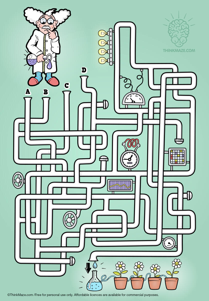 laboratory experiment maze laboratory maze in color, pick a path